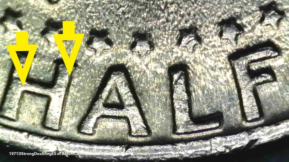 1971-D Kennedy Half - Reverse Has Very Nice Doubling Strike Error