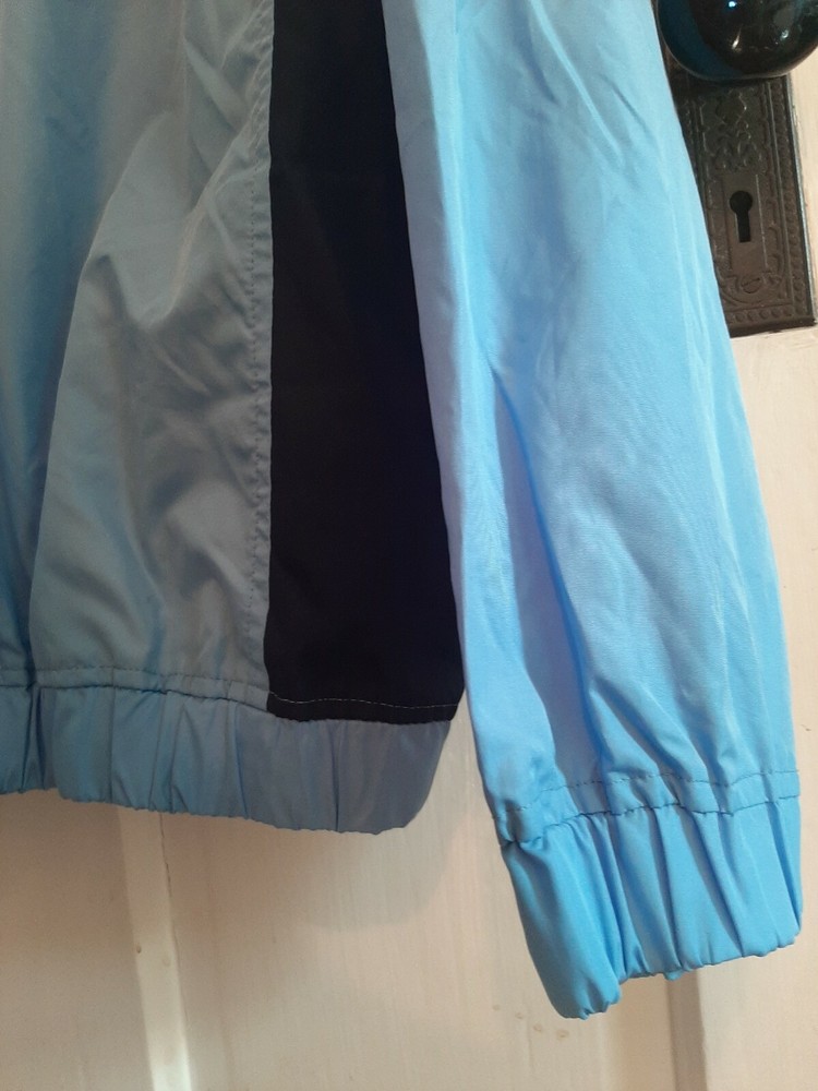 Mens Izod Large Light Blue Golf Windbreaker Pullover Jacket V Neck As Is