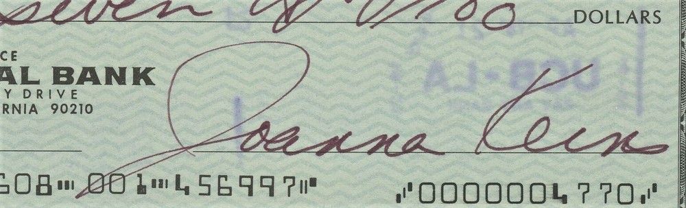 JOANNA KERNS Signed Check