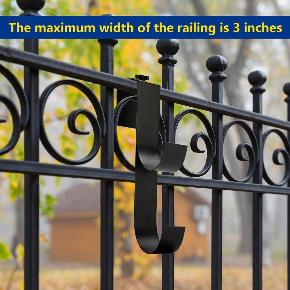 codree 2 Pcs Adjustable Pool Fence Hooks for Black-2