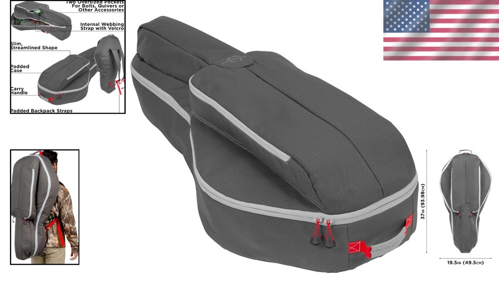 Crossbow Case Soft-Shell Oversized Pockets Padded Backpack Hunting Range