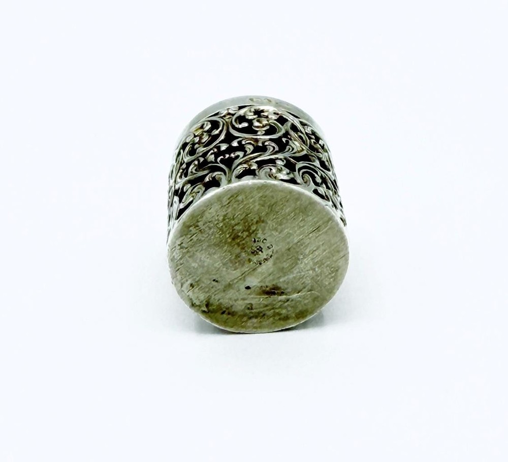 Antique Unger Bros Sterling Chatelaine Thimble Holder/Case Monogrammed #1108