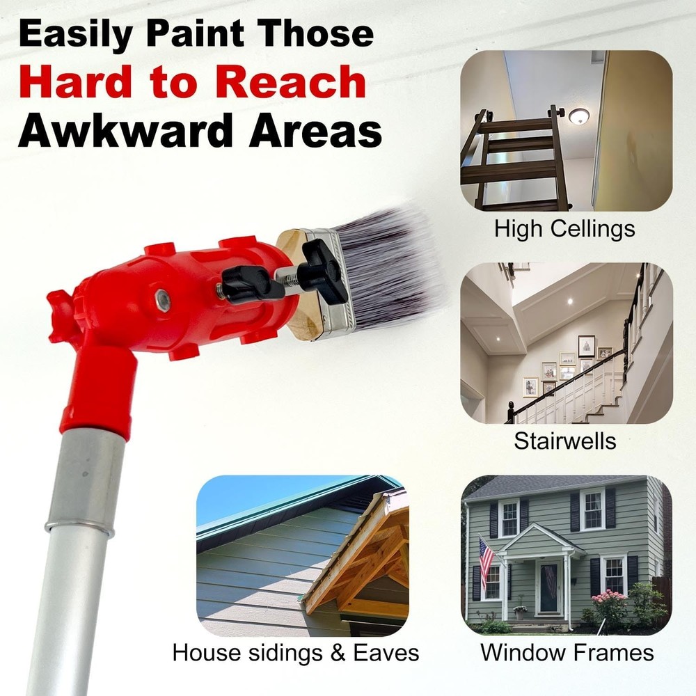Multi Angle Paint Brush Extender Long Handle Extension Pole For Painting Tools
