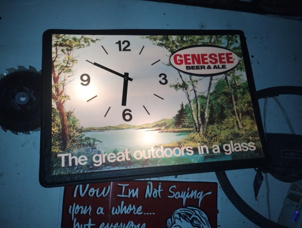 genesee beer clock vintage