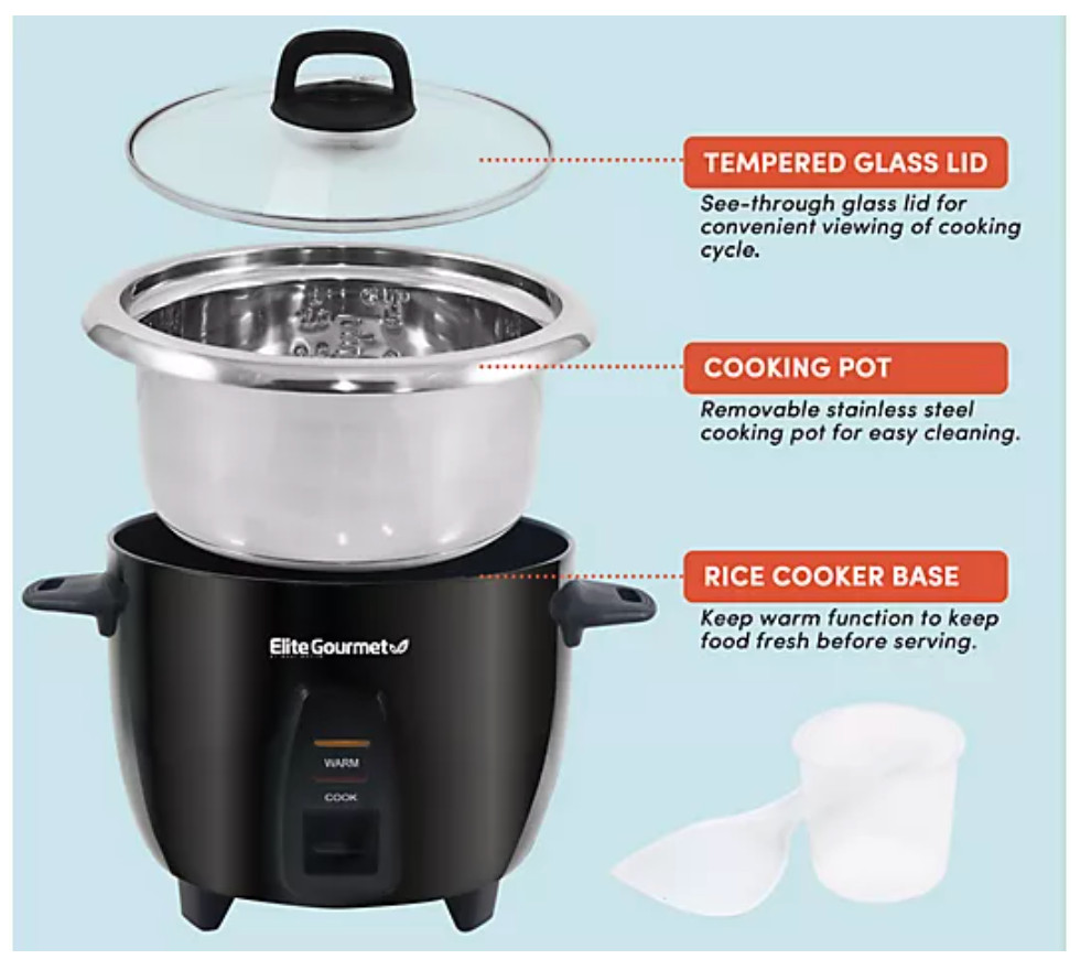 Elite Gourmet 10-cup Rice Cooker