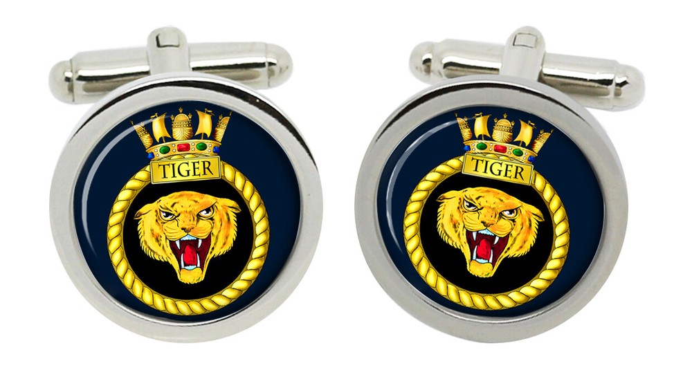 HMS Tiger, Royal Navy Cufflinks in Box