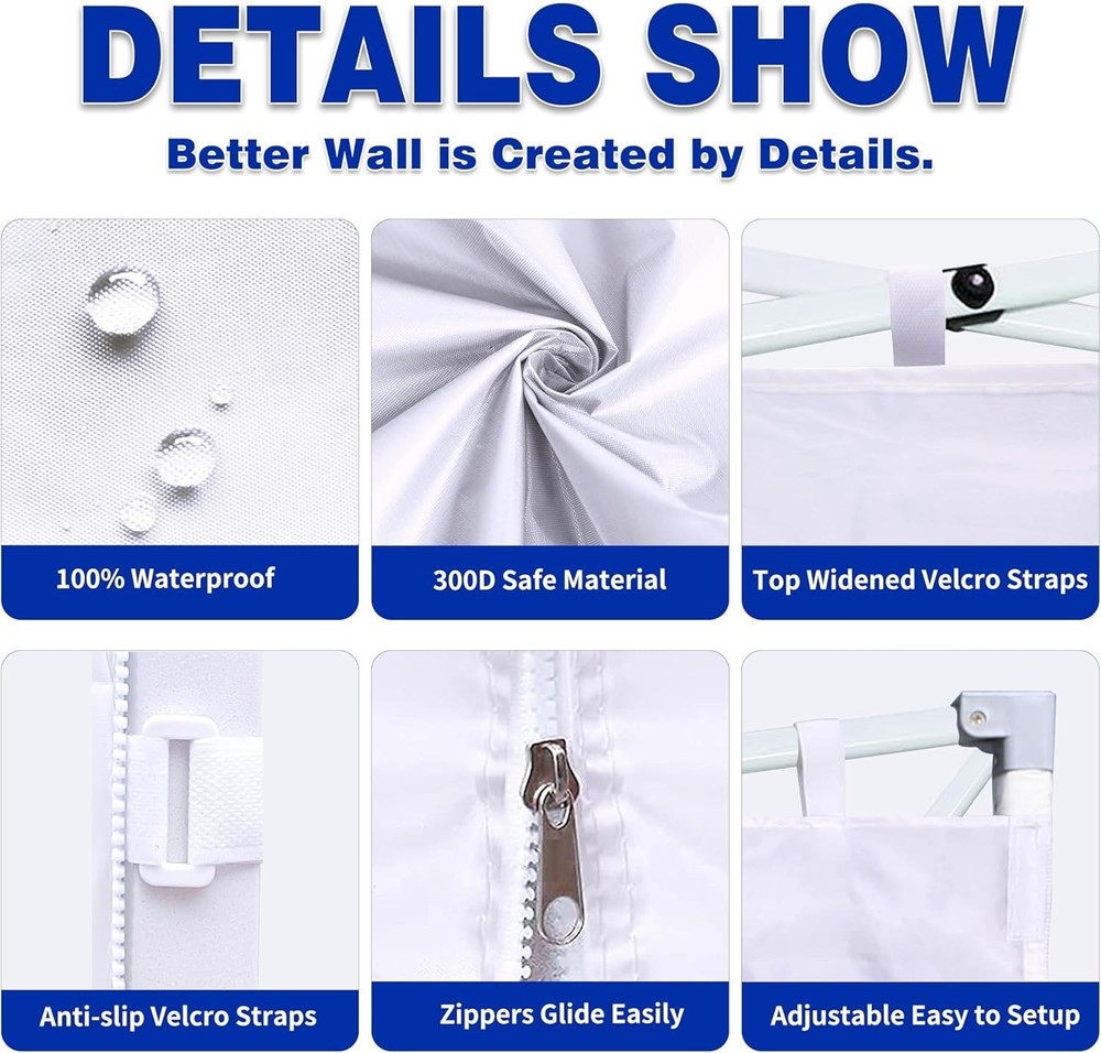 Durable Waterproof Side Walls for Canopy, 3 Pack