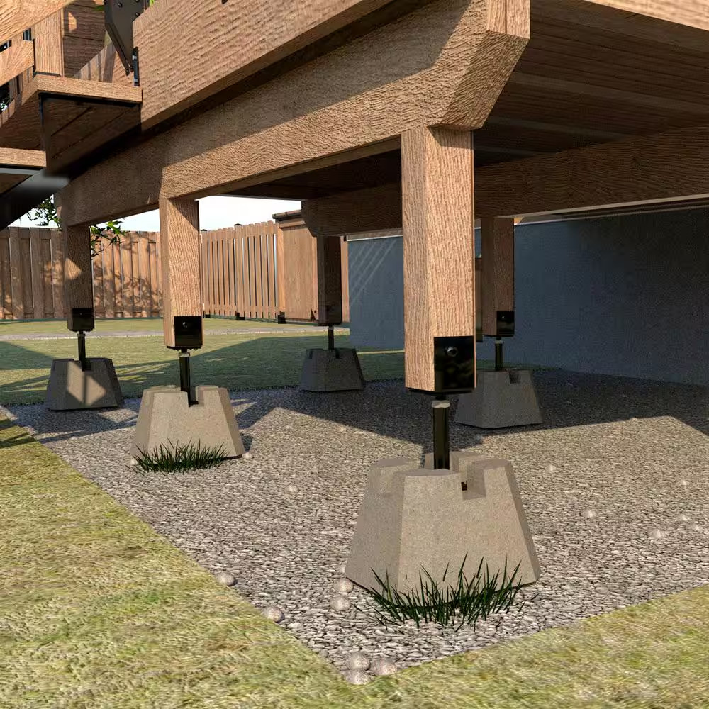 Deck Support Adjustable Post Base 6x6 Steel Rust Resistant Heavy Duty Black