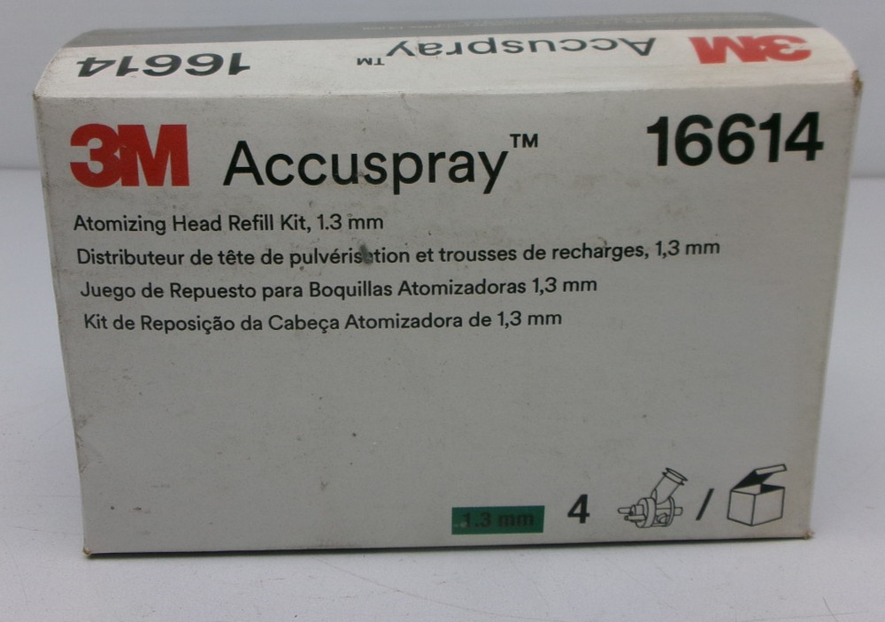 3M ACCUSPRAY 16614 ATOMIZING HEAD REFILL TIP REPLACEMENT 1.3mm - 4-PACK #587A