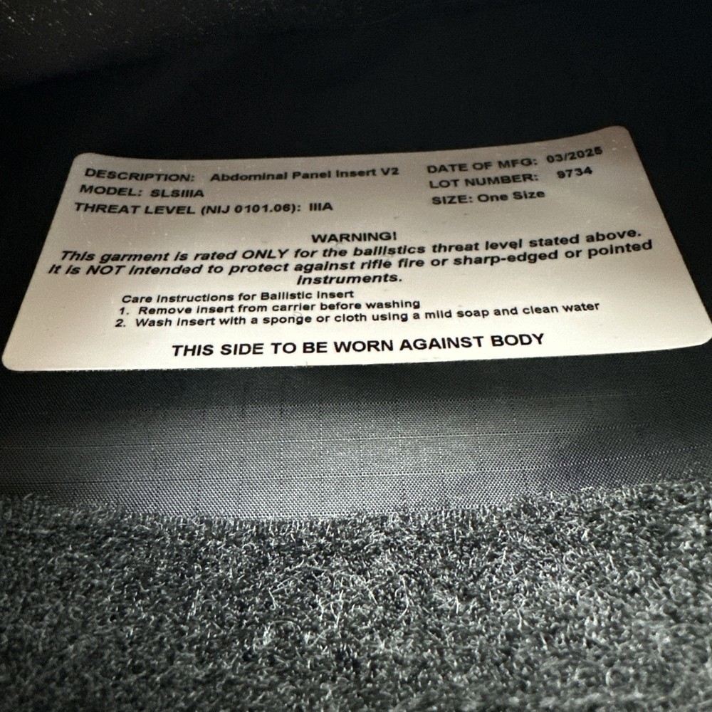 Shaw Concepts Magnum IIIA Armor Panel Black Abdominal Coverage