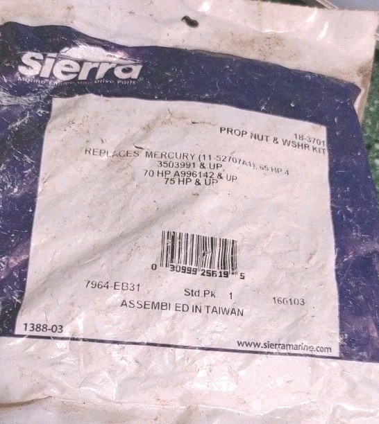 Sierra Prop Nut Kit #18-3701