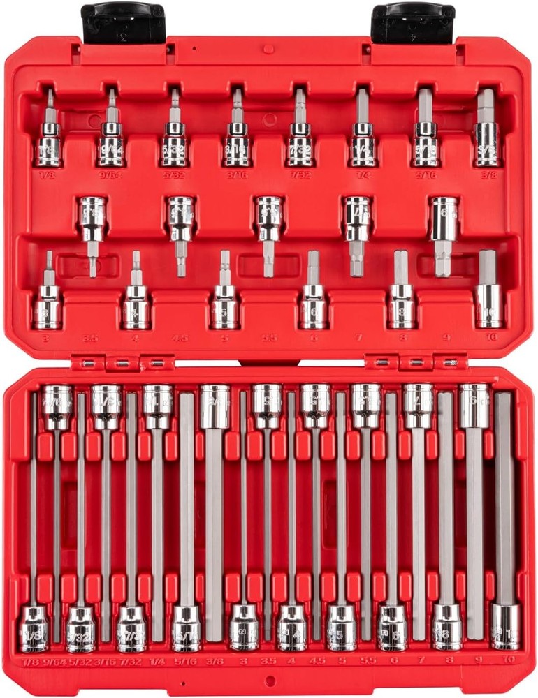 3/8 Inch Drive Hex Bit Socket Set with Case, 38-Piece