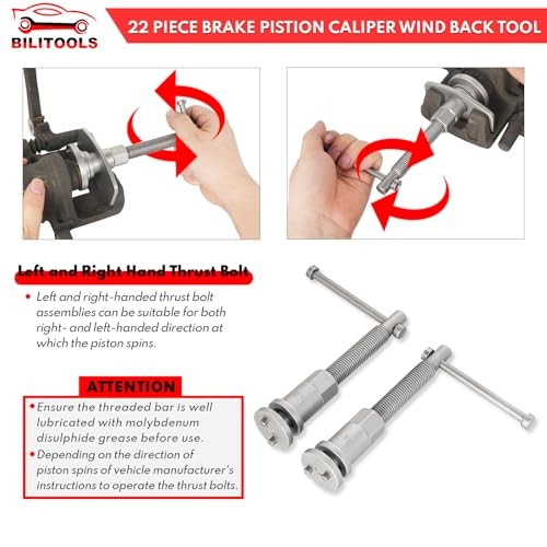Brake Caliper Compression Tool, 22-Piece Heavy Duty Disc Brake Caliper Piston