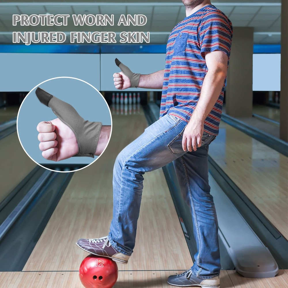 6 Pcs Bowling Thumb Saver Protector Compact and Lightweight One Size, Black