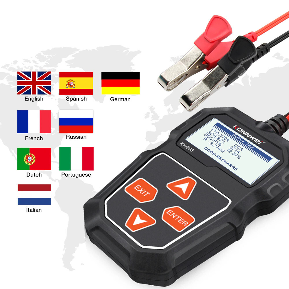 Car Battery Analyzer 12V Battery Tester Load Charging Cranking System Test Tool
