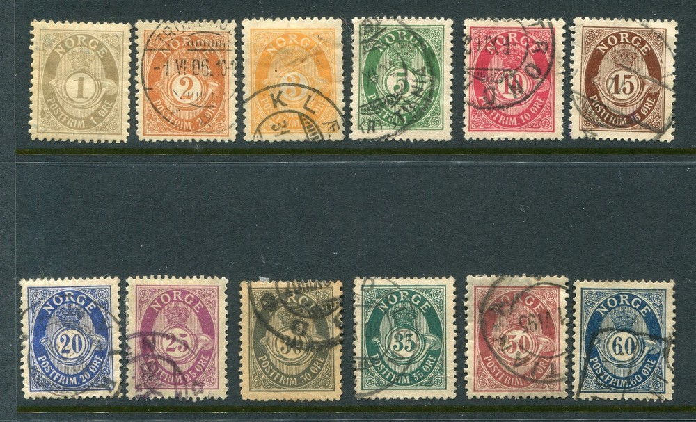 Norway #47-58 Post Horn Complete Set [Used]