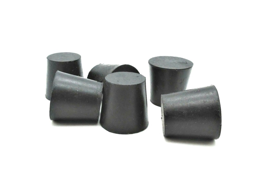 3/4" id Solid Black Rubber Stoppers 3/4" Tapered Plug Various Package Sizes