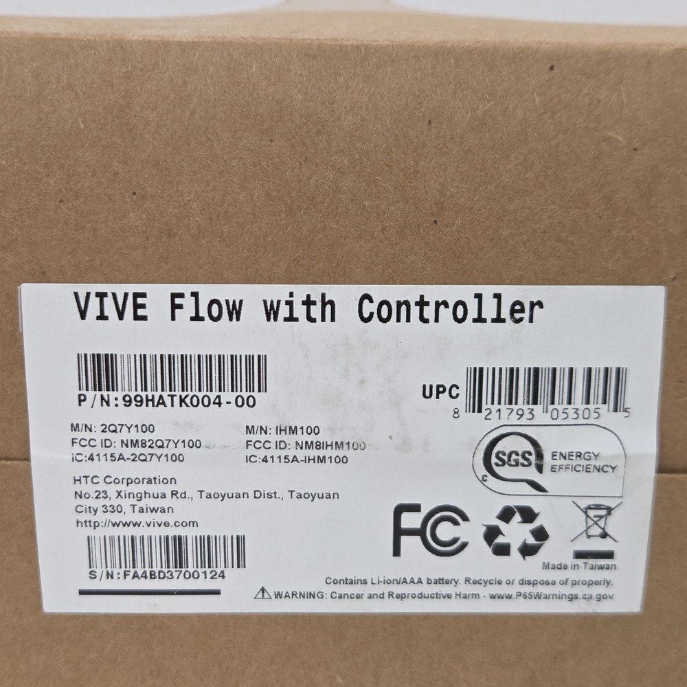 HTC Vive Flow Virtual Reality VR Headset Glasses w/ Controller