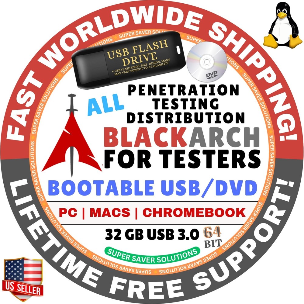 BLACKARCH LINUX OS FULL ISO SLIM XFCE NET BOOTABLE USB/ DVD, 64BIT, MAC/PC