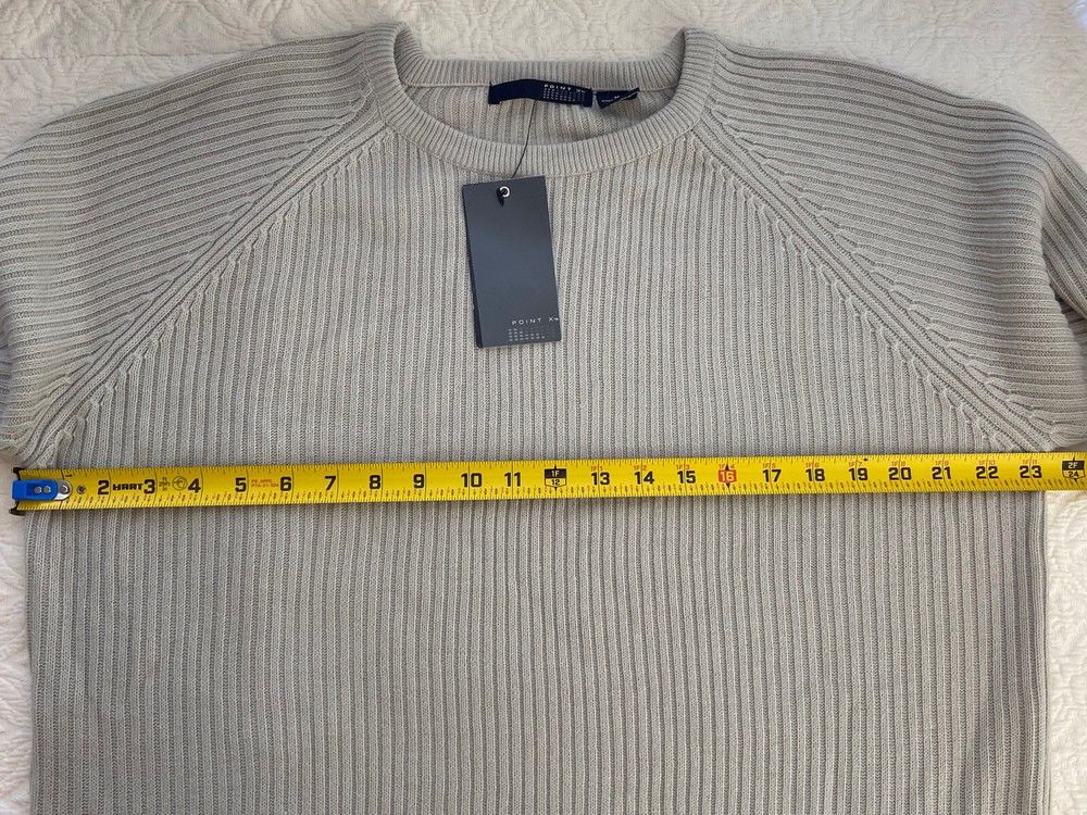 Point X Men's Long Sleeve Pullover Sweater Size Medium Stone Grey Acrylic NWT