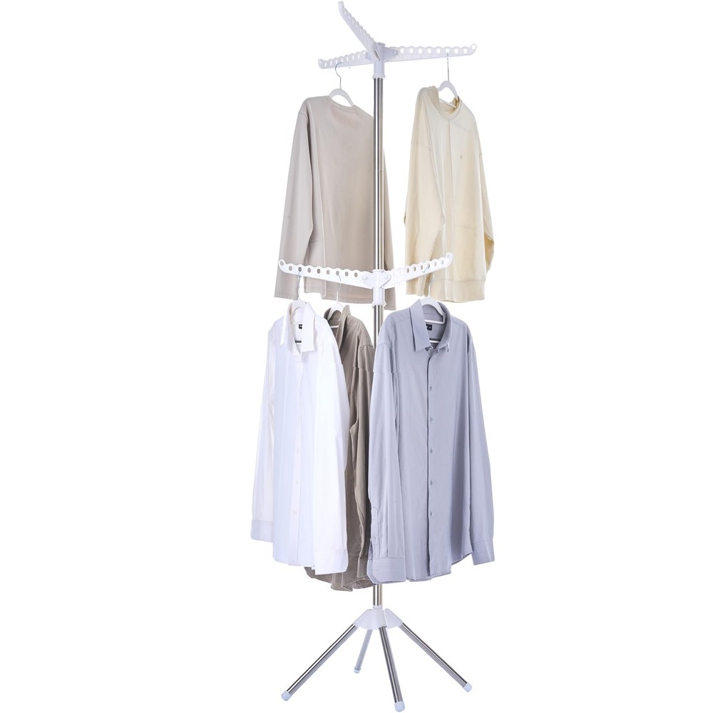 Clothes Drying Rack Foldable, 74.8 inch 2 Tier Laundry Drying Rack with Rotat...