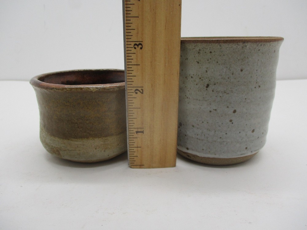 Two Handmade Studio Pottery Crocks Planters