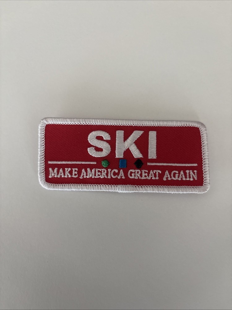 SKI – Make America Great Again Patch, 1 x 3.5" Embroidered, Iron On, Patch.