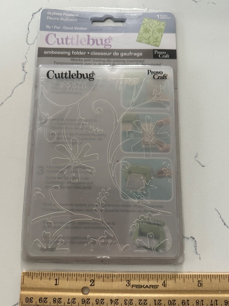 Provo Craft Cuttlebug Stylized Embossing Flower Folder By David Walker Scrapbook