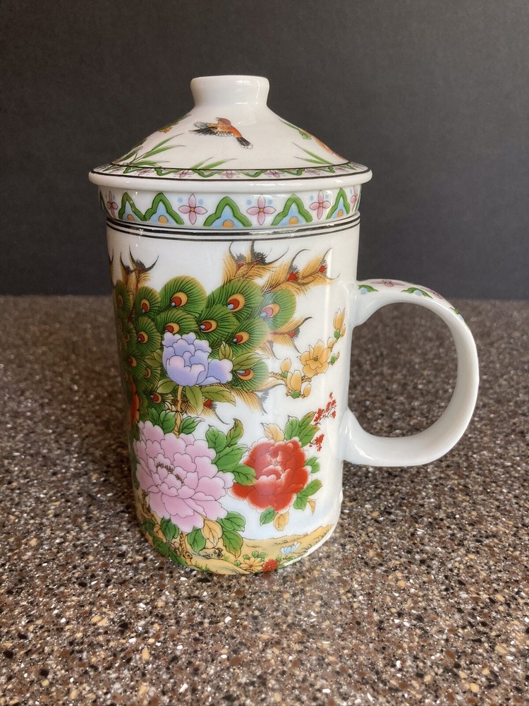 Ceramic Tea Infuser, Floral Pattern