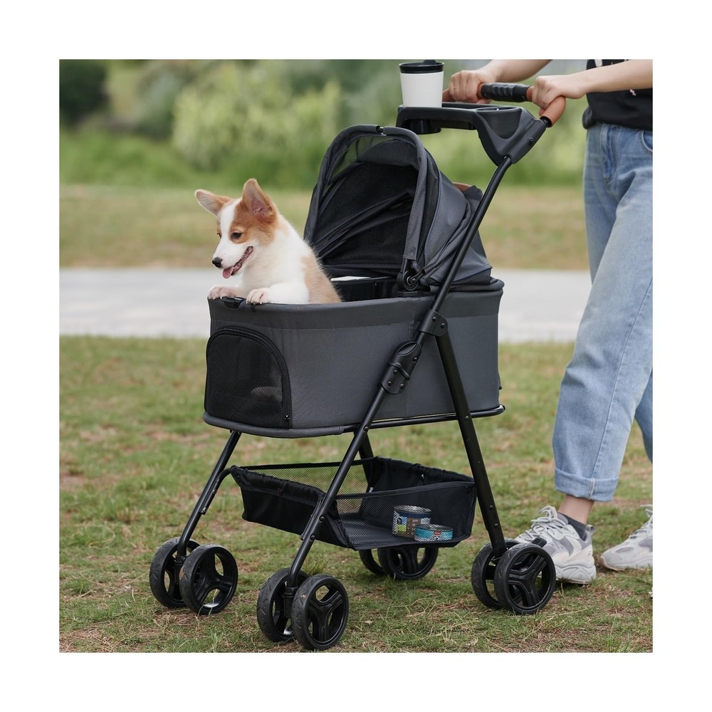 3 in 1 Pet Stroller with Removable Carrier, Folding Stroller for Small/Medium...