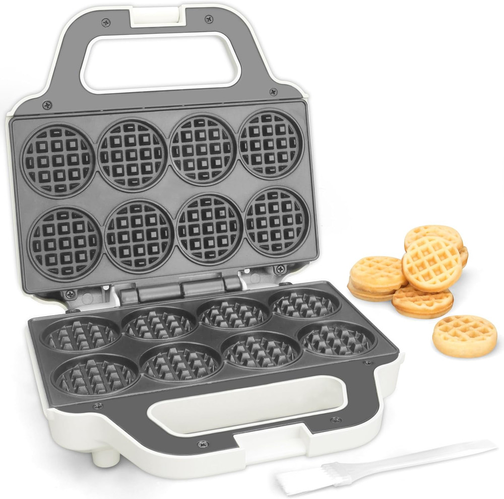 Mini Waffle Maker 8 Bite Nonstick Electric Breakfast Snack Maker