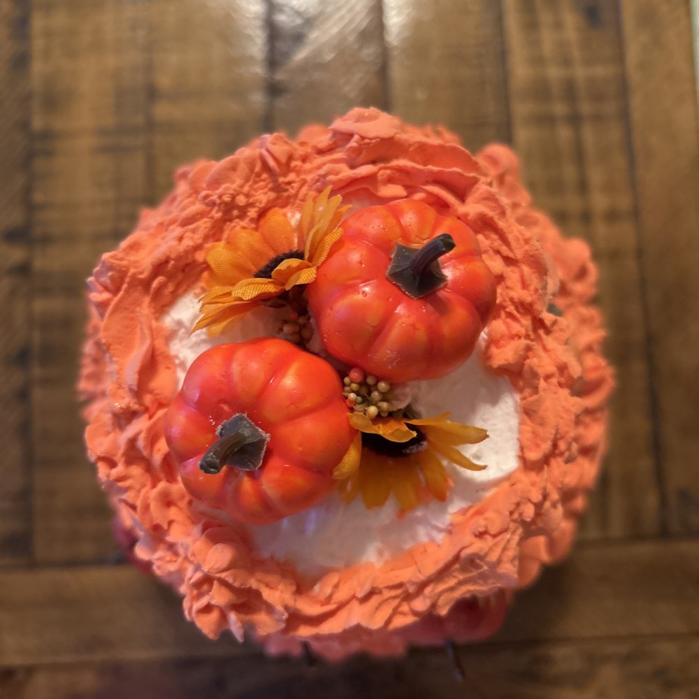 Fake 3 Tier White Fall Cake