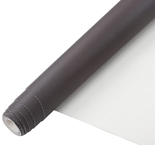 Lychee Texture Solid Color Faux Leather Sheets13.8 Dark Brown