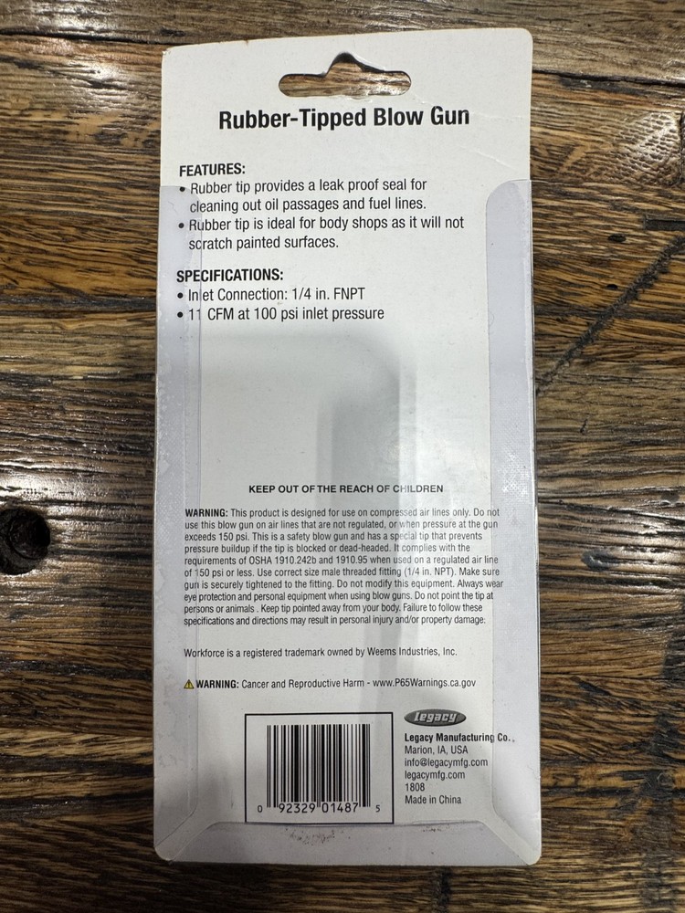 Workforce Rubber-Tipped Blow Gun