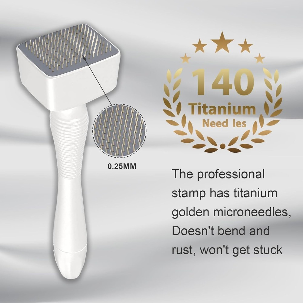 Titanium Microneedles Derma Stamp - Derma Roller Alternative -Microneedle Mic...