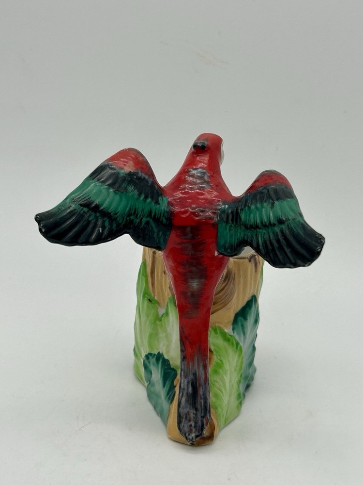 Vintage Hand Painted Parrot, Macaw Figurine Planter