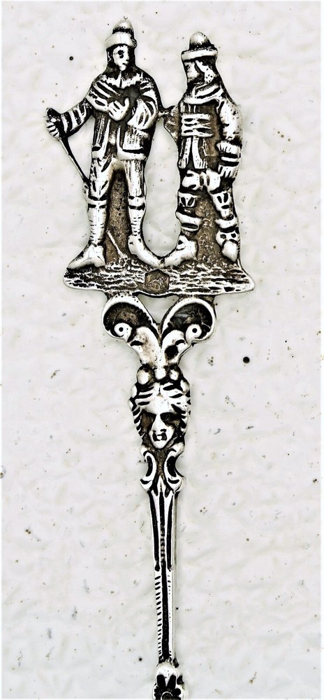 Dutch Netherlands Solid Silver Server wth Two Figure Handle End Hallmarked A.P