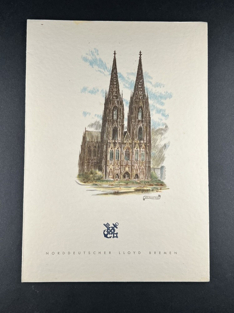 1960 MS Berlin Dinner Menu - North German Lloyd