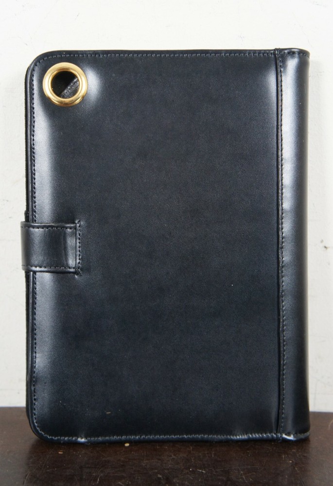 King Ranch Black Leather Portfolio Notepad Case Organizer Binder NIB