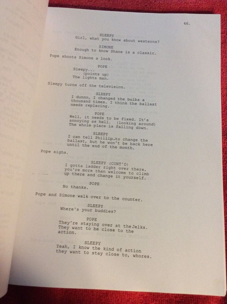 ORIGINAL SCRIPT SHOOTING SCHEDULE BLOOD MONEY MICHAEL MCCANTS