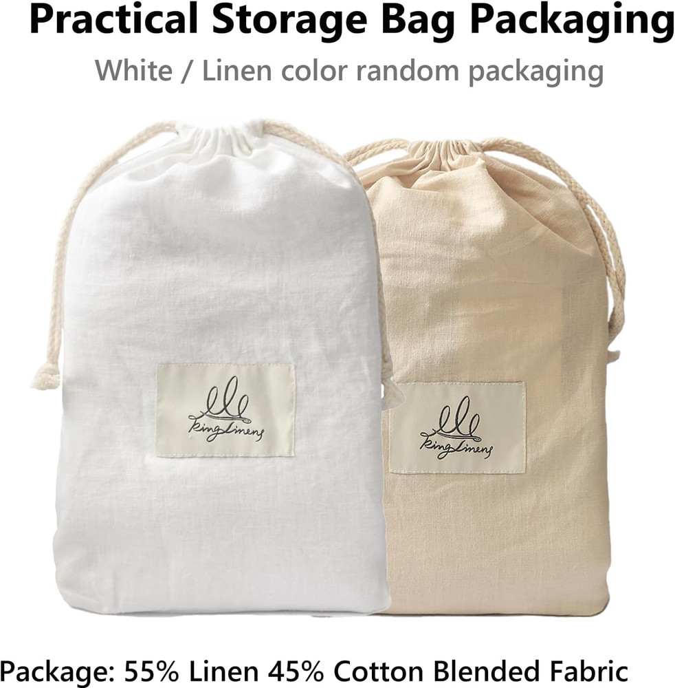 100% French Linen Pillow Shams Basic Style - (2 Pack) - Washed Solid Color