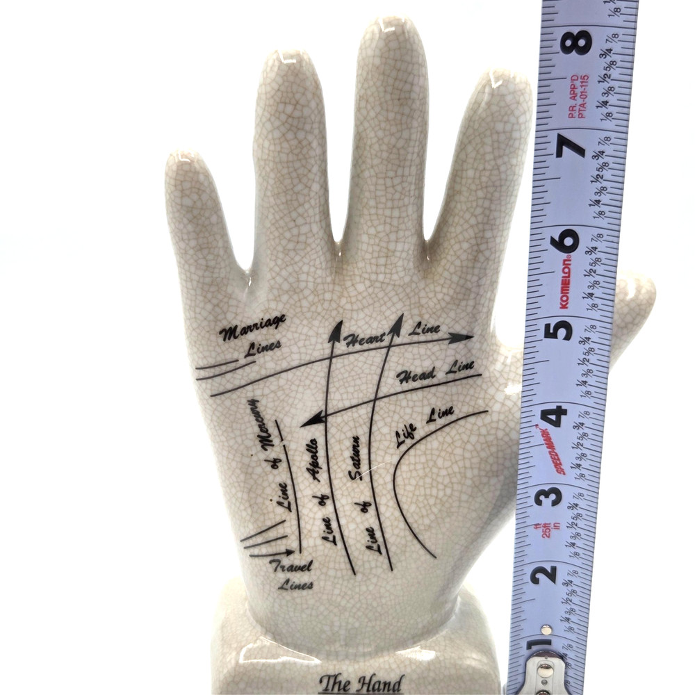RETRO Palmistry Ceramic Hand Chiromancy Fortune Palm Reader Prediction