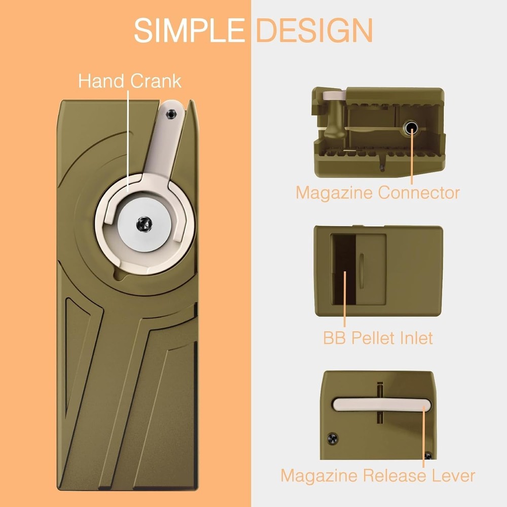 Compact 1600 Round Airsoft Speed Loader with Integrated Magazine Locking