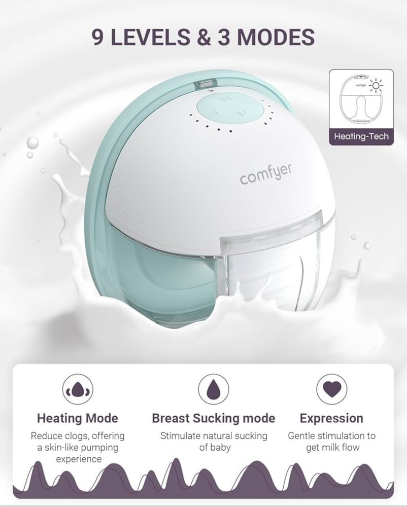 Comfyer Hands-Free Heated Breast Pump 2 Pack App Control *read description*