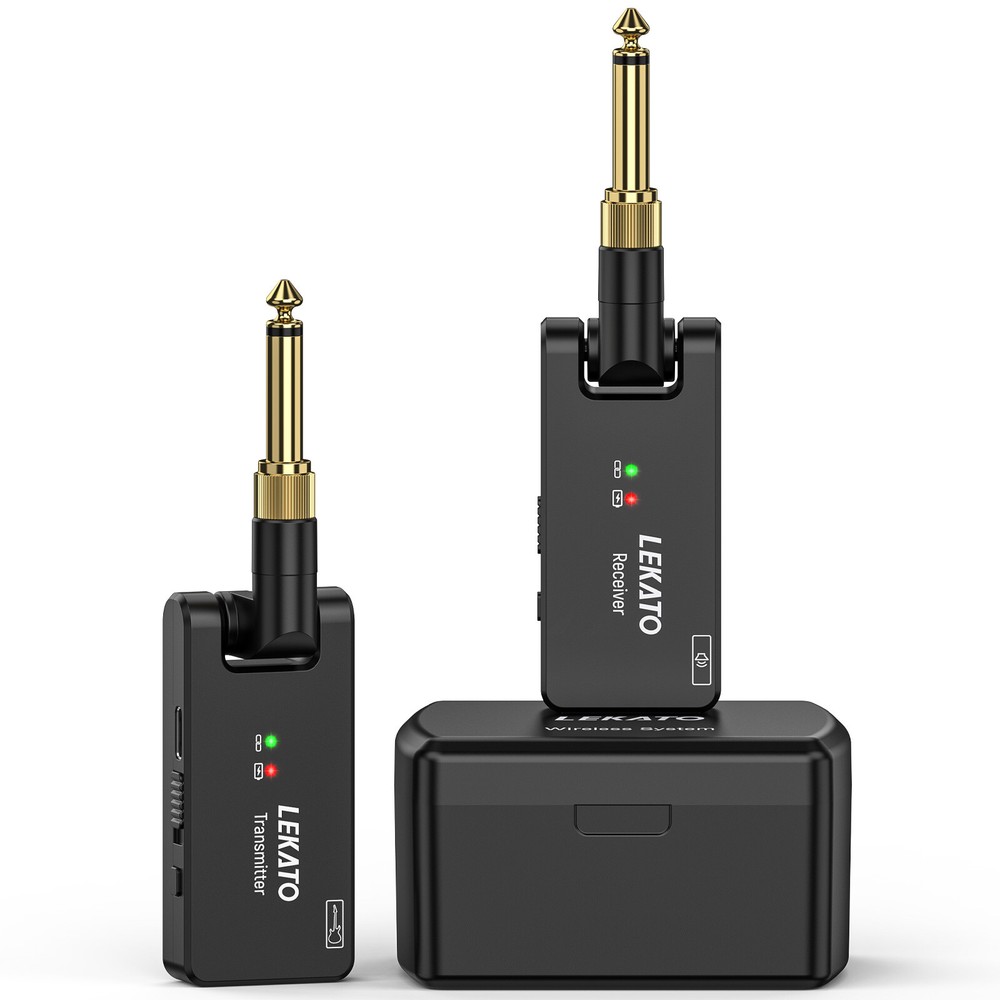 LEKATO 4 Channels Wireless Guitar System Transmitter Receiver with Charging Box