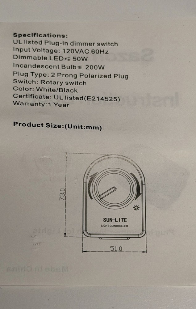 Soldering Iron Temperature Control Power Control Dimmer Switch Plug