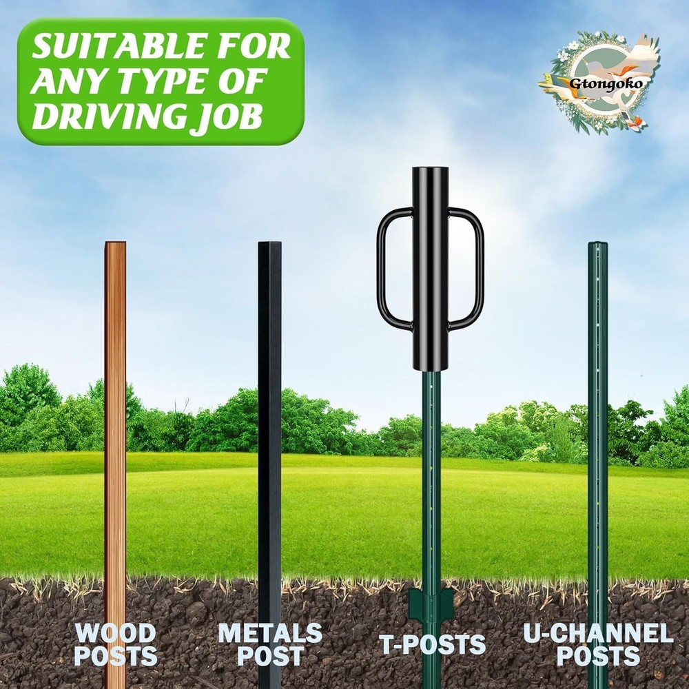 Durable Fence Post Driver for T-Posts, U-Channel