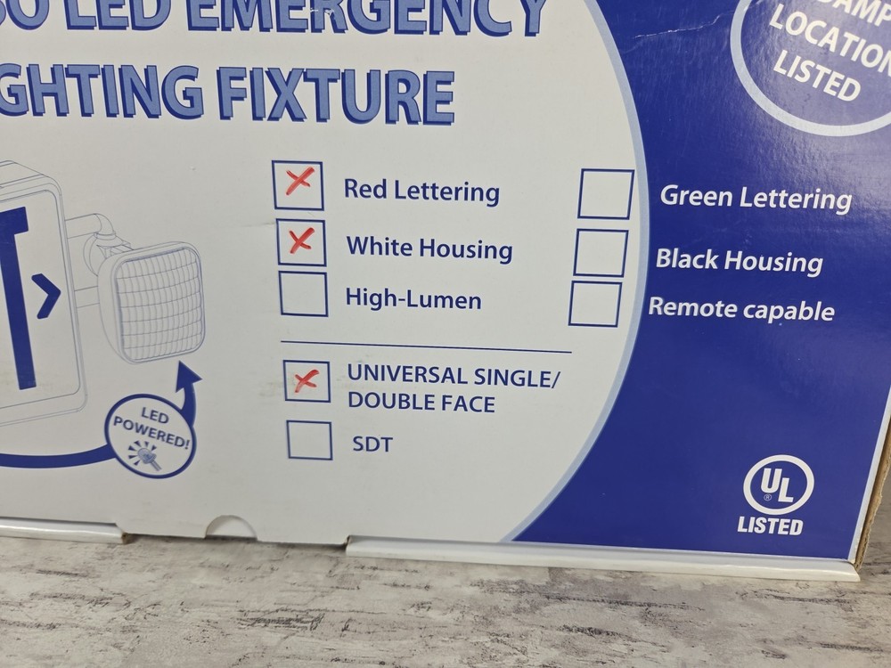 Brand New Never Installed Combo LED EXIT Emergency Lighting Fixture