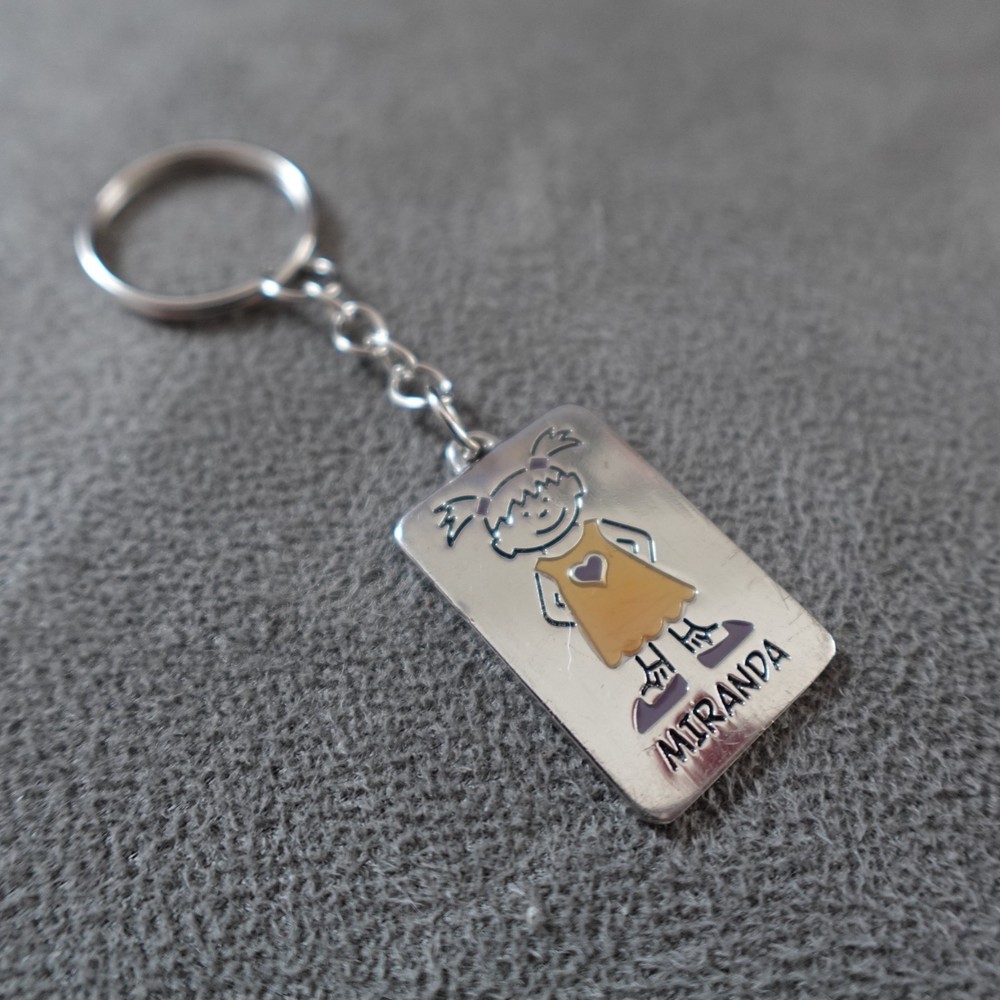 Miranda Keychain Zipper Pull Color Personalized Name Kidcore