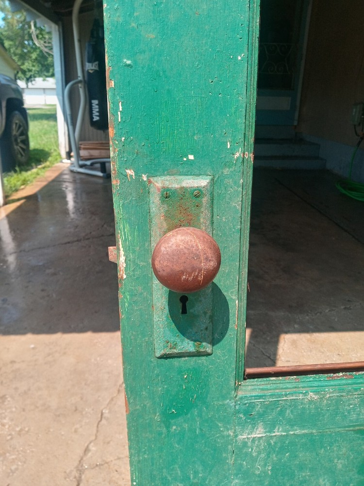 old wooden screen door